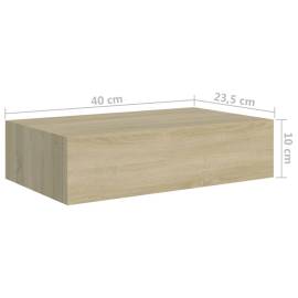 Dulap de perete cu sertar, stejar, 40x23,5x10 cm, mdf, 9 image