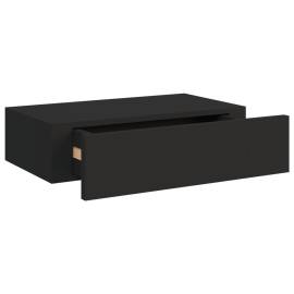 Dulap de perete cu sertare, 2 buc., negru, 40x23,5x10 cm, mdf, 7 image