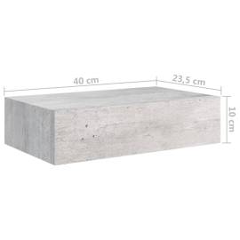 Dulapuri de perete cu sertar 2 buc. gri beton 40x23,5x10 cm mdf, 10 image
