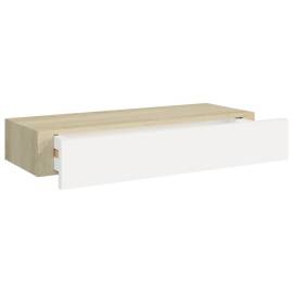 Dulapuri de perete cu sertar 2 buc stejar/alb 60x23,5x10 cm mdf, 8 image