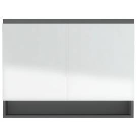 Dulap de baie cu oglindă, gri, 80x15x60 cm, mdf, 6 image