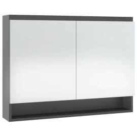 Dulap de baie cu oglindă, gri, 80x15x60 cm, mdf, 5 image