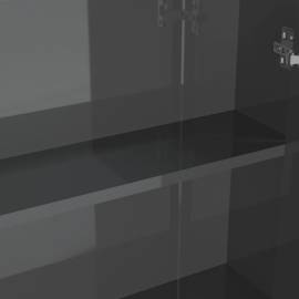 Dulap de baie cu oglindă, gri strălucitor, 60x15x75 cm, mdf, 3 image