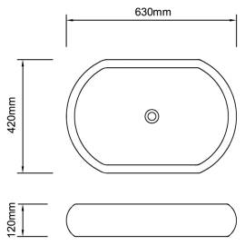 Chiuvetă ovală pentru baie din ceramică, alb, 6 image