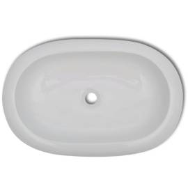 Chiuvetă ovală pentru baie din ceramică, alb, 3 image