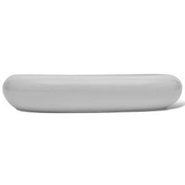 Chiuvetă ovală pentru baie din ceramică, alb, 5 image