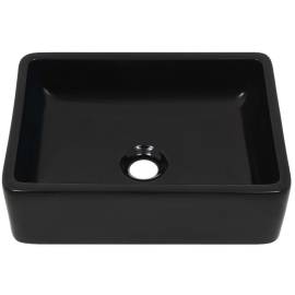 Bazin chiuvetă ceramic, dreptunghiular, negru, 41 x 30 x 12 cm, 3 image