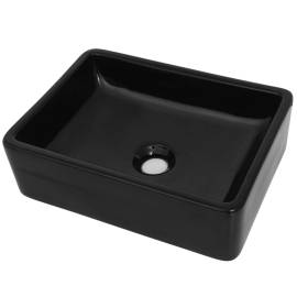 Bazin chiuvetă ceramic, dreptunghiular, negru, 41 x 30 x 12 cm, 2 image