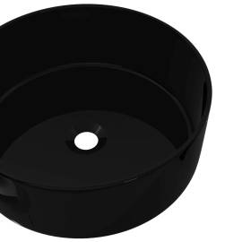 Bazin chiuvetă ceramic, rotund negru 40x15 cm, 4 image