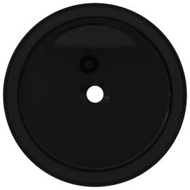 Bazin chiuvetă ceramic, rotund negru 40x15 cm, 3 image