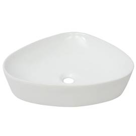 Chiuvetă baie din ceramică, triunghiulară, 50,5x41x12 cm, alb, 2 image