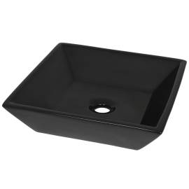 Chiuvetă ceramică pătrată, negru, 41,5x41,5x12 cm, 2 image
