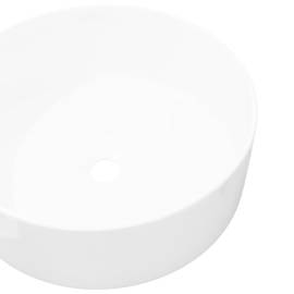 Chiuvetă de baie din ceramică, rotundă, 40 x 15 cm, alb, 4 image