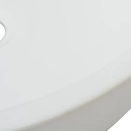 Chiuvetă de baie din ceramică, rotundă, 42 x 12 cm, alb, 4 image