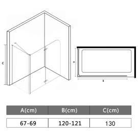 Cabină de duș dublu-pliabilă, 120 x 68 x 130 cm, esg, 8 image
