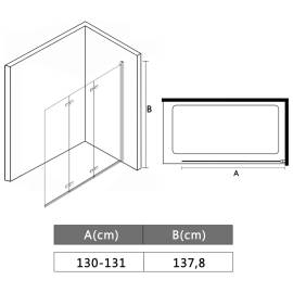 Cabină de duș pliabilă, 3 panouri, 130 x 138 cm, esg, 8 image