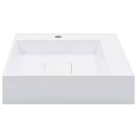 Chiuvetă, alb, 50 x 50 x 12,3 cm, compozit mineral/marmură, 3 image