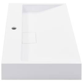 Chiuvetă, alb, 80x46x11cm, conglomerat turnat mineral/marmură, 5 image