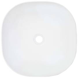Chiuvetă de baie, alb, 42,5x42,5x14,5 cm, ceramică, 4 image