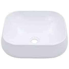 Chiuvetă de baie, alb, 44,5x39,5x14,5 cm, ceramică, 2 image