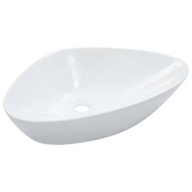 Chiuvetă de baie, alb, 58,5 x 39 x 14 cm, ceramică, 2 image