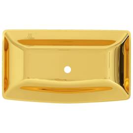 Chiuvetă de baie, auriu, 71 x 38 x 13,5 cm, ceramică, 3 image