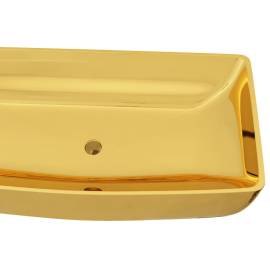 Chiuvetă de baie, auriu, 71 x 38 x 13,5 cm, ceramică, 4 image