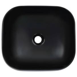 Chiuvetă de baie, negru, 44,5x39,5x14,5 cm, ceramică, 3 image