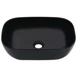 Chiuvetă de baie, negru, 45,5 x 32 x 13 cm, ceramică, 2 image