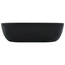 Chiuvetă de baie, negru, 45,5 x 32 x 13 cm, ceramică, 3 image