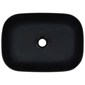 Chiuvetă de baie, negru, 45,5 x 32 x 13 cm, ceramică, 4 image