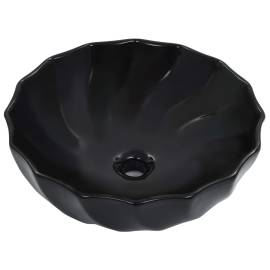 Chiuvetă de baie, negru, 46 x 17 cm, ceramică, 2 image