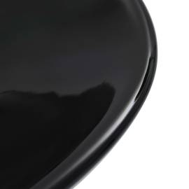 Chiuvetă de baie, negru, 58,5x39x14 cm, ceramică, 5 image
