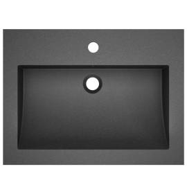 Chiuvetă din granit, negru, 600 x 450 x 120 mm, 3 image