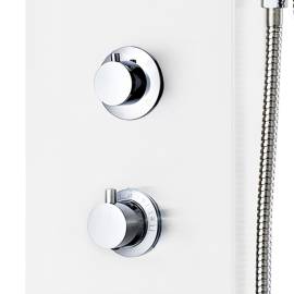 Unitate panou de duș, aluminiu, 20 x 44 x 130 cm, alb, 9 image