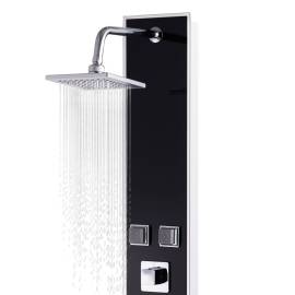Unitate panou de duș, sticlă, 18 x 42,1 x 120 cm, negru, 4 image