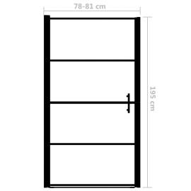Ușă de duș, negru, 81 x 195 cm, sticlă securizată, 6 image