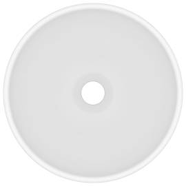 Chiuvetă baie lux, alb mat, 32,5x14 cm, ceramică, rotund, 3 image