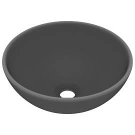 Chiuvetă baie lux, gri închis mat, 32,5x14 cm, ceramică, rotund, 2 image