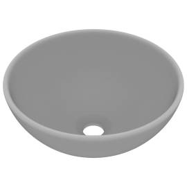Chiuvetă baie lux, gri deschis mat, 32,5x14cm, ceramică, rotund, 2 image