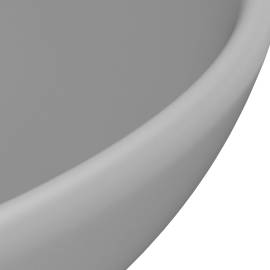 Chiuvetă baie lux, gri deschis mat, 32,5x14cm, ceramică, rotund, 5 image