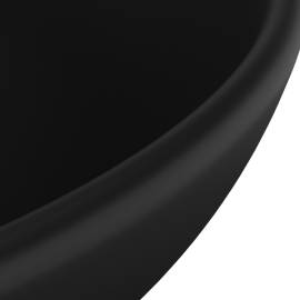 Chiuvetă baie lux, negru mat, 32,5x14 cm, ceramică, rotund, 5 image