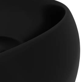 Chiuvetă baie lux, negru mat, 40x15 cm, ceramică, rotund, 5 image