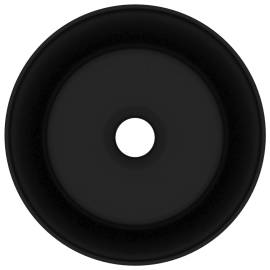 Chiuvetă baie lux, negru mat, 40x15 cm, ceramică, rotund, 3 image
