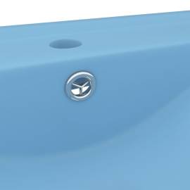 Chiuvetă baie lux, orificiu robinet, bleu mat 60x46 cm ceramică, 5 image