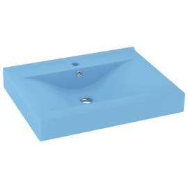 Chiuvetă baie lux, orificiu robinet, bleu mat 60x46 cm ceramică, 2 image