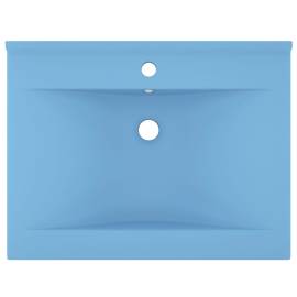 Chiuvetă baie lux, orificiu robinet, bleu mat 60x46 cm ceramică, 3 image