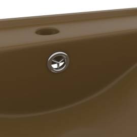 Chiuvetă baie lux, orificiu robinet crem mat 60x46 cm ceramică, 5 image