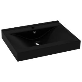 Chiuvetă baie lux, orificiu robinet negru mat 60x46 cm ceramică, 2 image