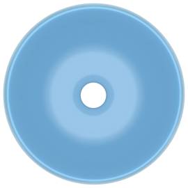 Chiuvetă baie lux albastru deschis mat 40x15 cm ceramică rotund, 3 image